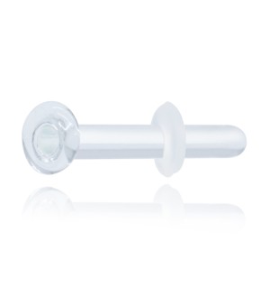 2mm Glass Piercing Straight Bar with Clear O-ring